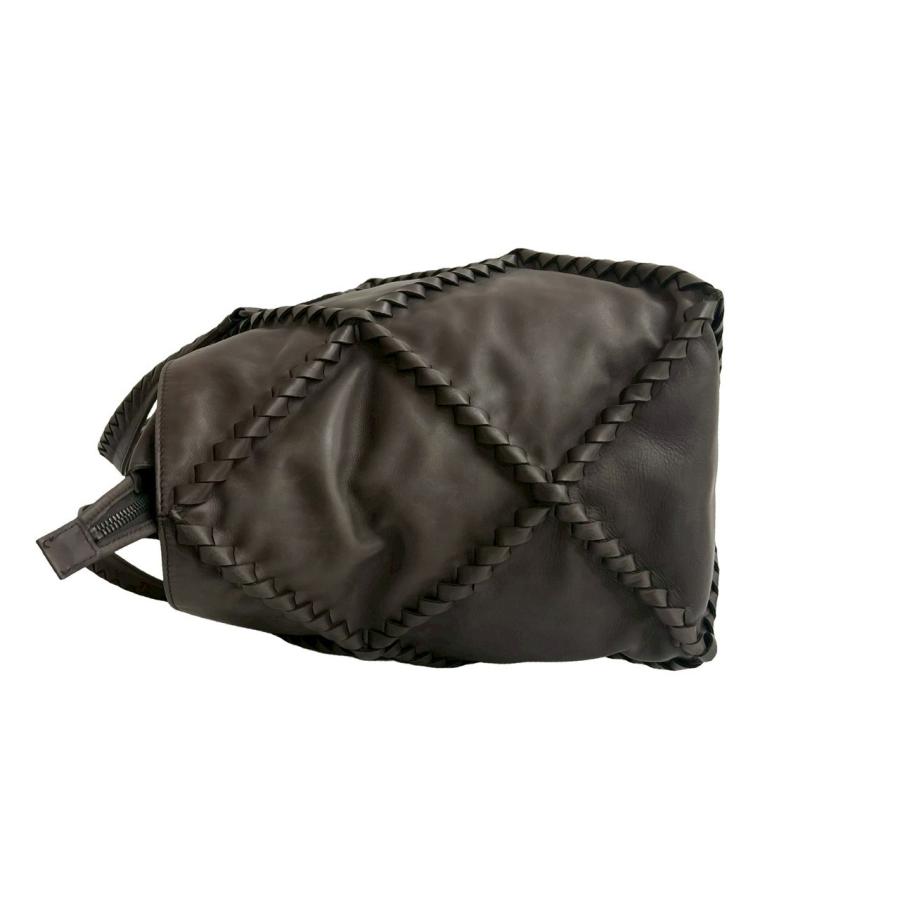 極 美品 希少品 BOTTEGA VENETA ボッテガヴェネタ イントレチャート レザー 本革 ハンドバッグ ボストンバッグ ダーク ブラウン 28874_5