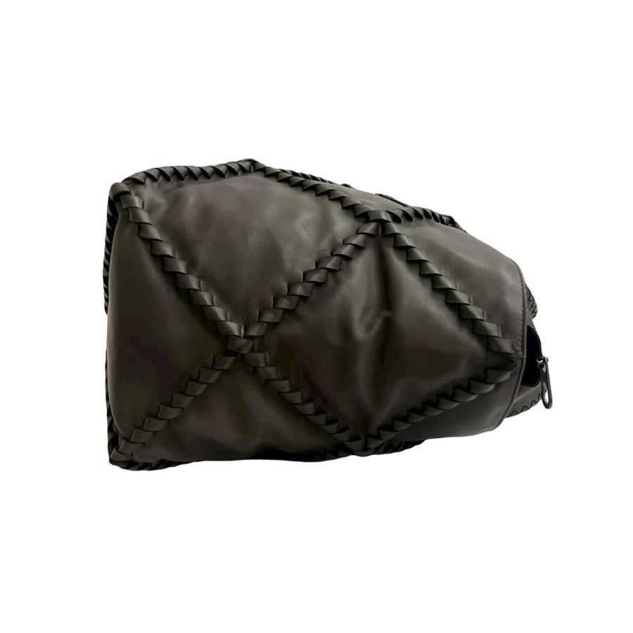 極 美品 希少品 BOTTEGA VENETA ボッテガヴェネタ イントレチャート レザー 本革 ハンドバッグ ボストンバッグ ダーク ブラウン 28874_6