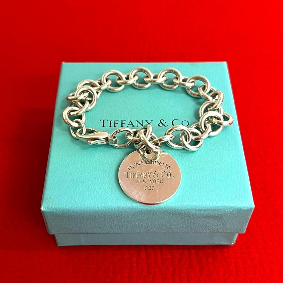 極美品 Tiffany & Co. シルバーチェーンブレスレット TIFFANY&Co.（ティファニー） 極 美品 リターントゥ ラウンドタグ