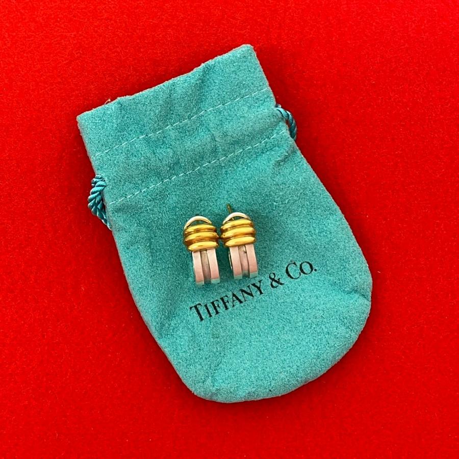 TIFFANY&Co. 極 美品 袋付 ティファニー グルーブド ピアス シルバー  