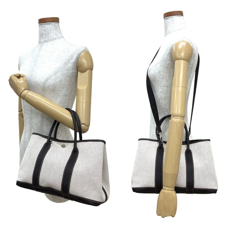 極 美品 袋付き □I 刻印 HERMES エルメス ガーデンパーティ TPM トワルアッシュ 2way ハンドバッグ トートバッグ ショルダーバッグ 30154 HERMES（エルメス） 極 美品 袋付き □I 刻印 ガーデンパーティ TPM