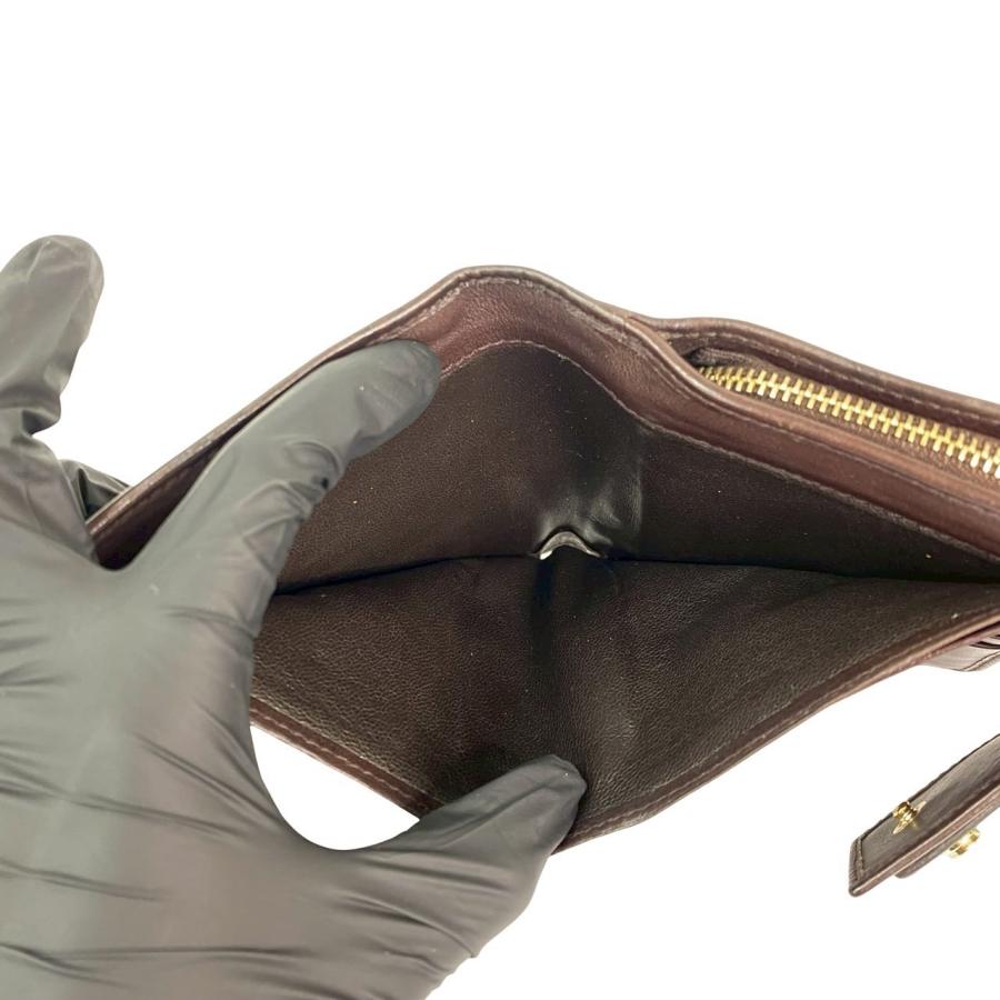 GUCCI 極 美品 グッチ シマ GG 柄 金具 レザー 本革 二つ折り 財布