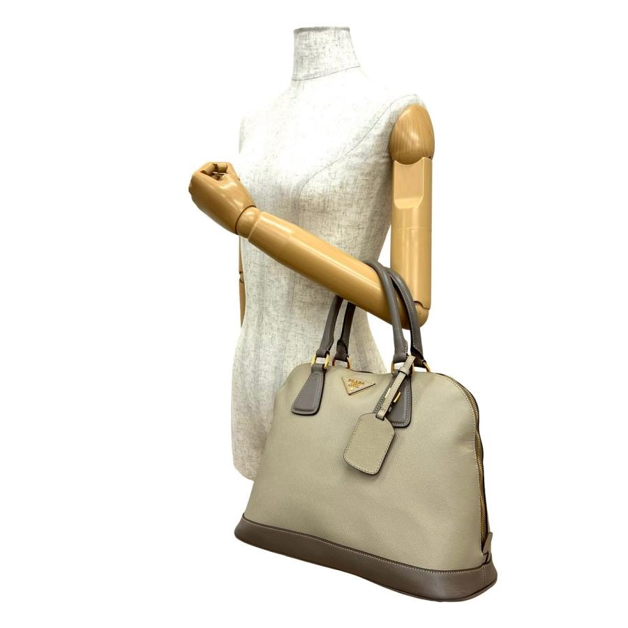 【✨極美品✨】プラダ ミニボストンバッグ 三角ロゴ サフィアーノ パープル PRADA（プラダ） 極 美品 袋付き 三角ロゴ 金具 サフィアーノ レザー