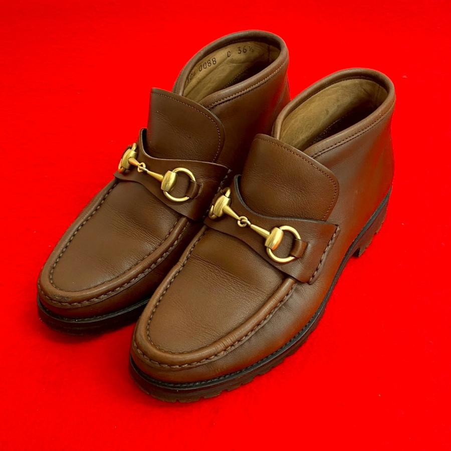 GUCCI（グッチ） ホースビット 金具 レザー 本革 ショート ブーツ 