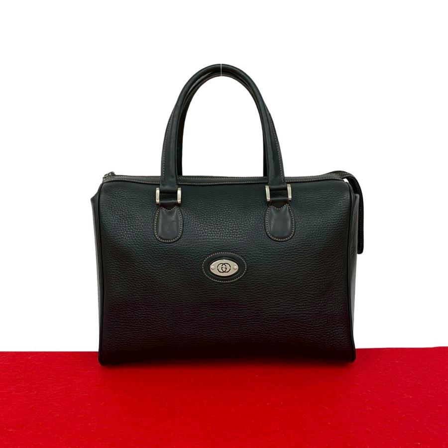 オールドグッチ、ブラックキャンバスミニボストンバッグ GUCCI（グッチ） 極 美品 オールドグッチ ヴィンテージ GG ロゴ 金具