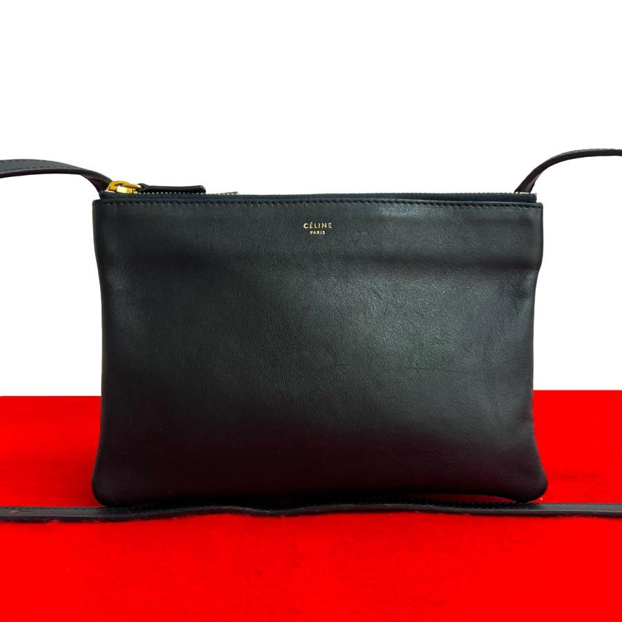 CELINE（セリーヌ） 極 美品 トリオ スモール レザー 本革 ミニ