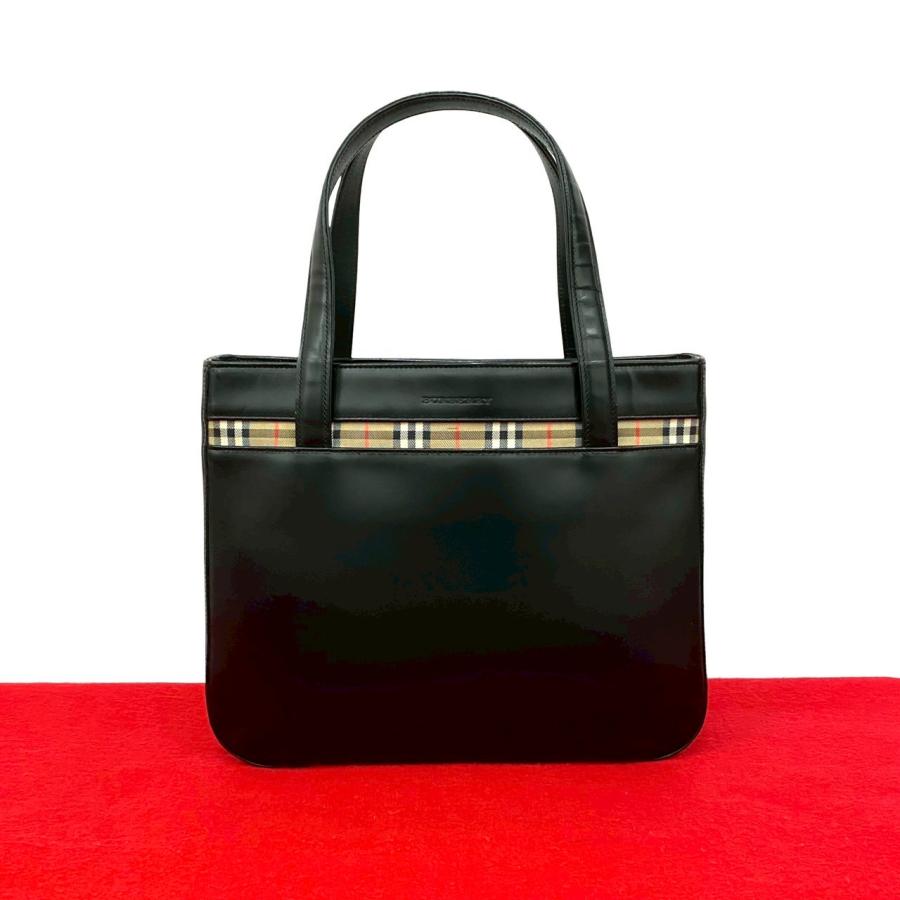 BURBERRY（バーバリー） 極 美品 ロゴ 型押し ノバチェック 柄 レザー 