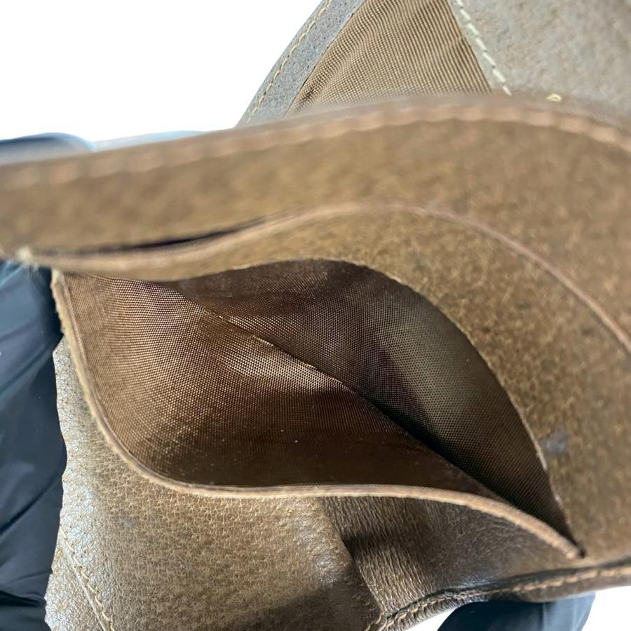 極 美品 GUCCI グッチ オールドグッチ ヴィンテージ GG ロゴ 金具 レザー 本革 三つ折り 財布 ウォレット 札入れ 小銭入れ ブラウン 22043 GUCCI（グッチ） 極 美品 オールドグッチ ヴィンテージ GG ロゴ 金具