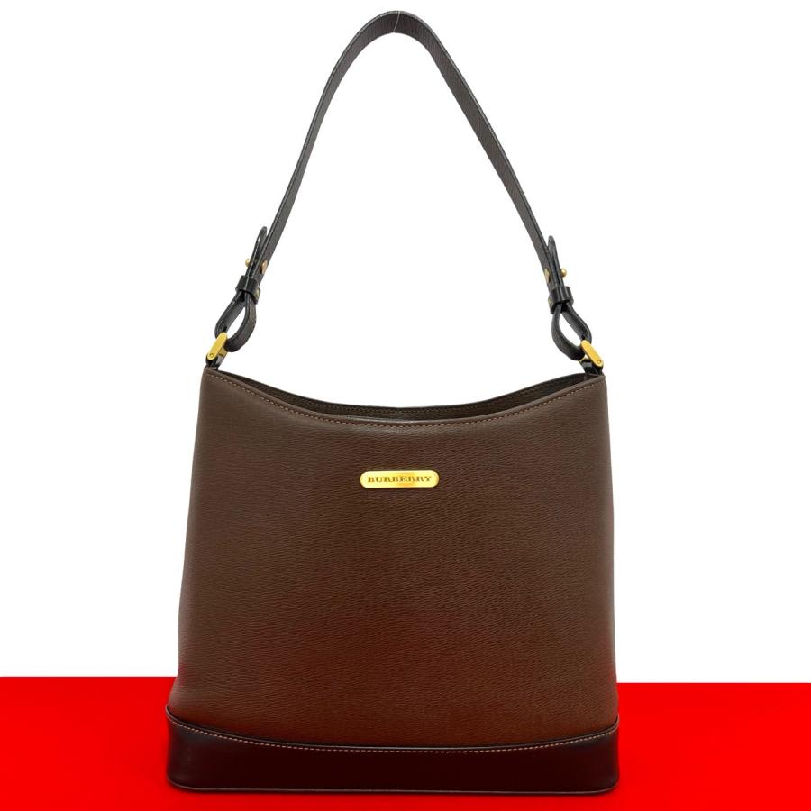 BURBERRY（バーバリー） 極 美品 ロゴ 金具 ノバチェック レザー 本革