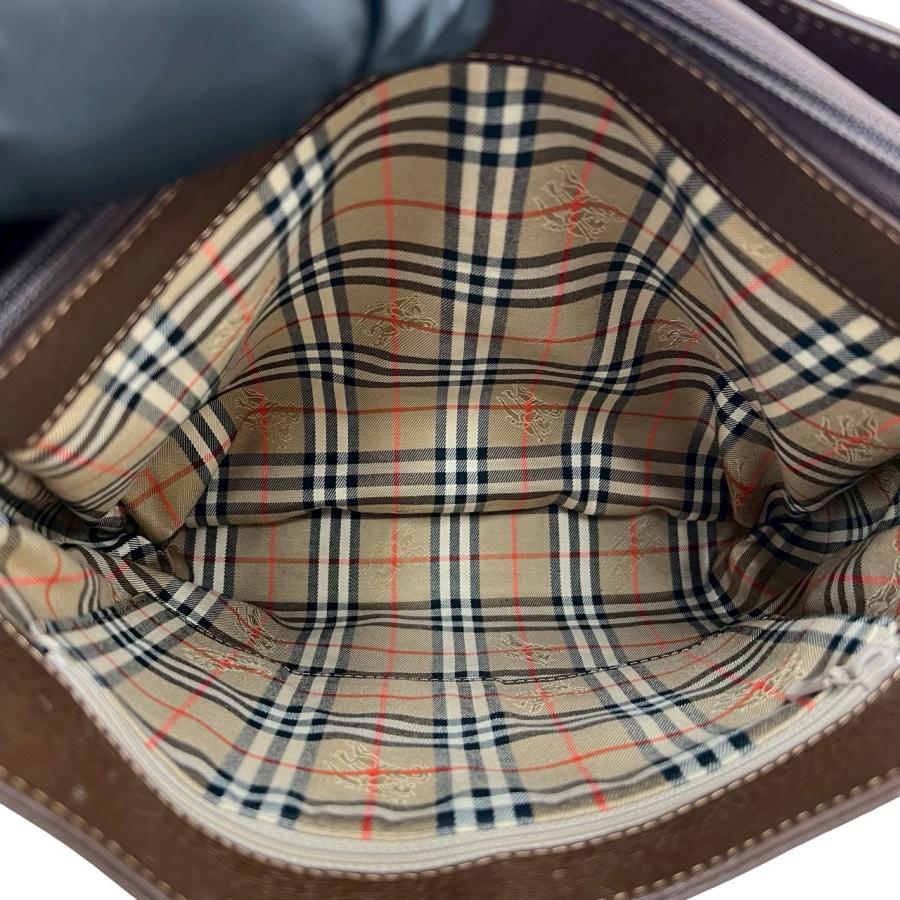 BURBERRY（バーバリー） 極 美品 ロゴ 金具 ノバチェック レザー 本革 