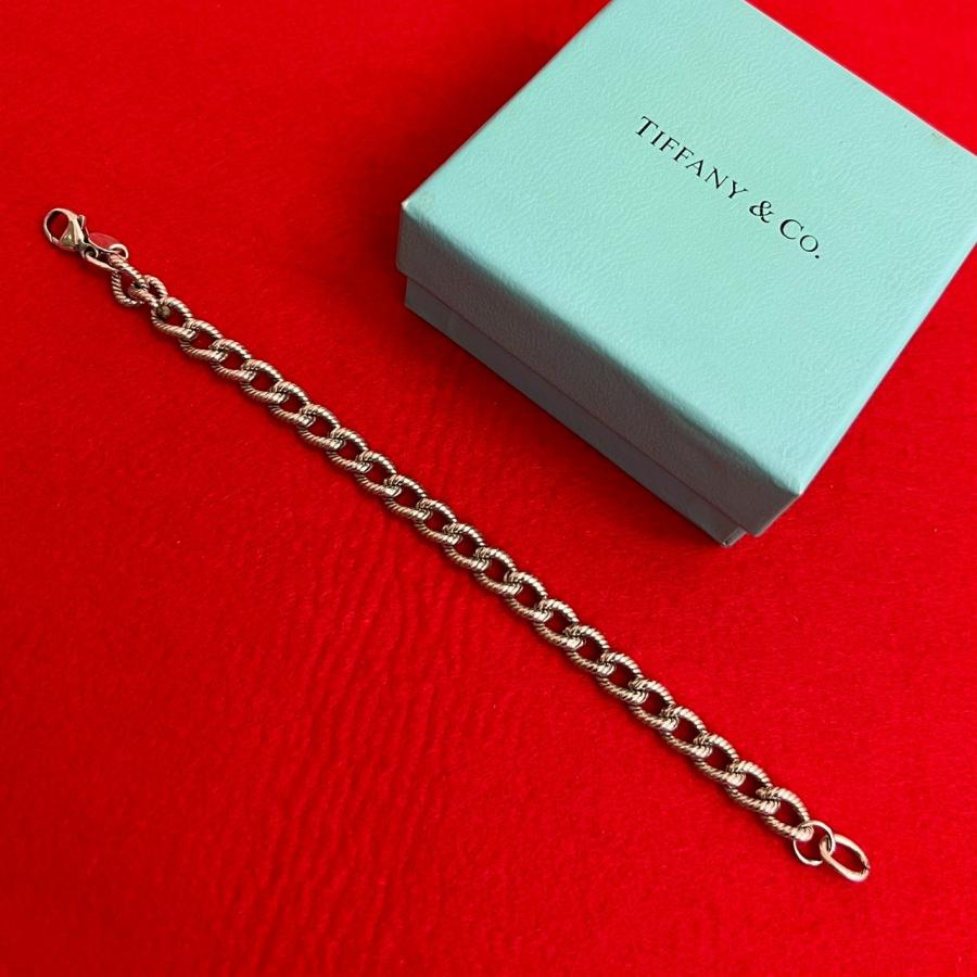 【美品】ティファニー　ブレスレット Tiffany] ティファニー Venetian シルバー ID ブレスレット (Tiffany