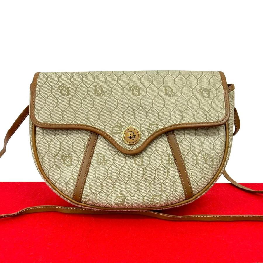 極 美品 Christian Dior ディオール ヴィンテージ ロゴ 金具 ハニカム