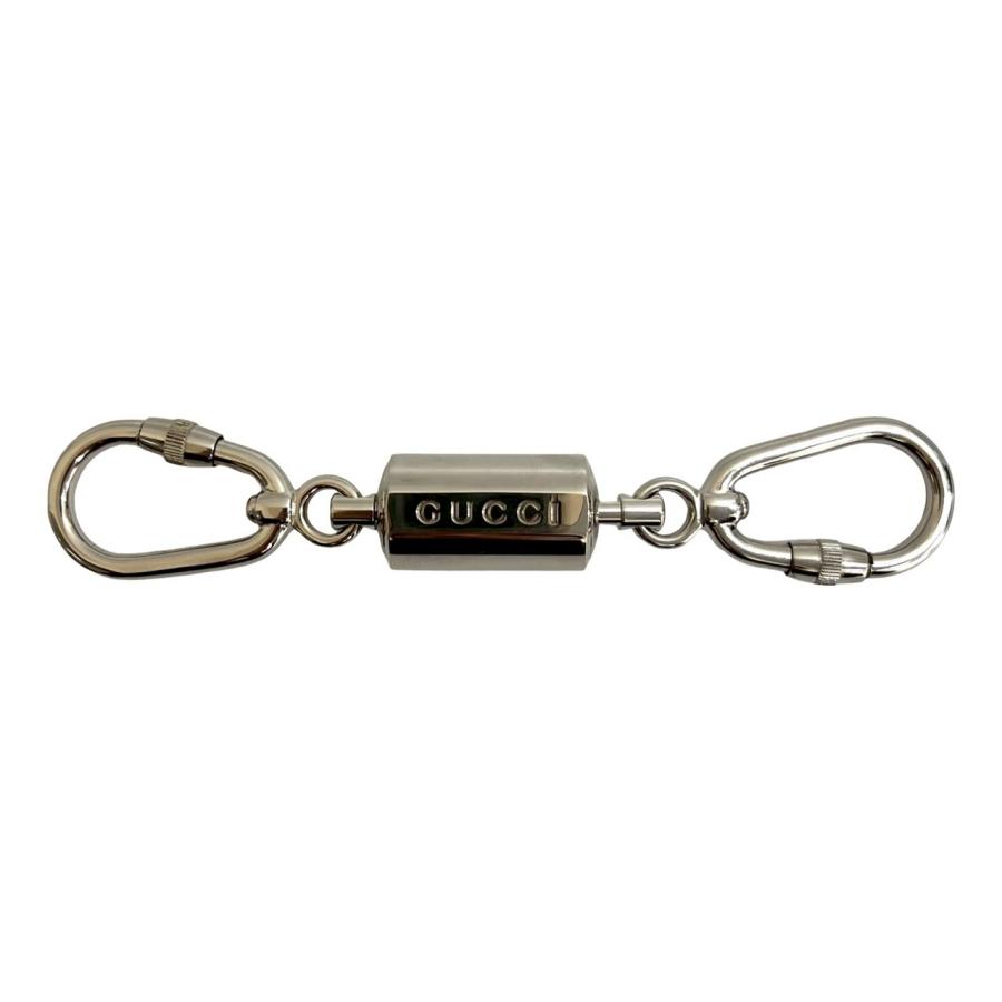 GUCCI（グッチ） ほぼ未使用 箱付き ロゴ メタル キーホルダー