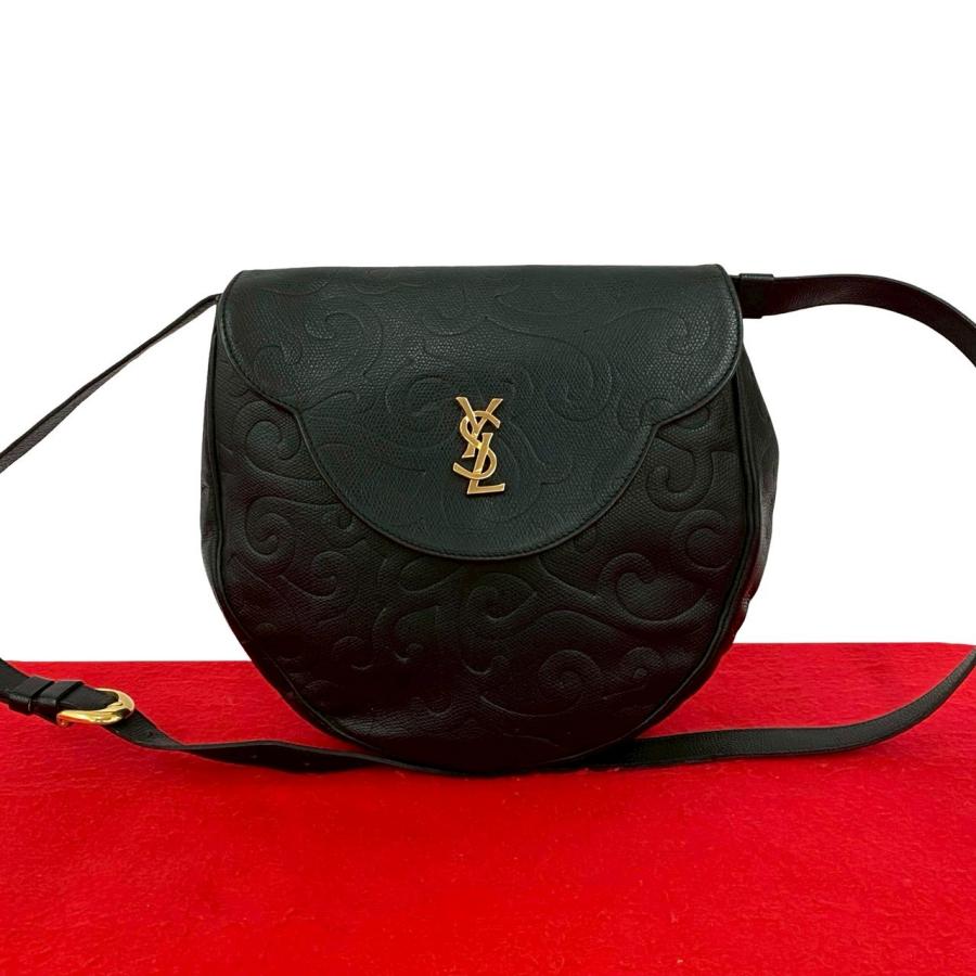 極 美品 YVES SAINT LAURENT イヴ・サンローラン YSL ロゴ 金具