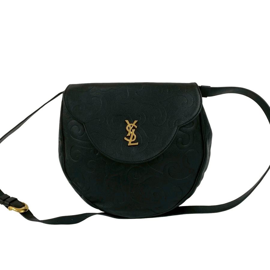 美品】イヴサンローラン ワンショルダー 肩掛け YSL 唐草模様 レザー 