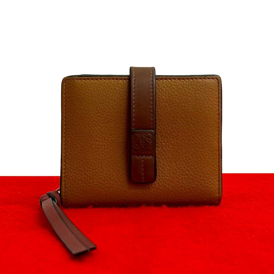 LOEWE（ロエベ） 極 美品 希少品 アナグラム ロゴ 刻印 レザー 本革 二