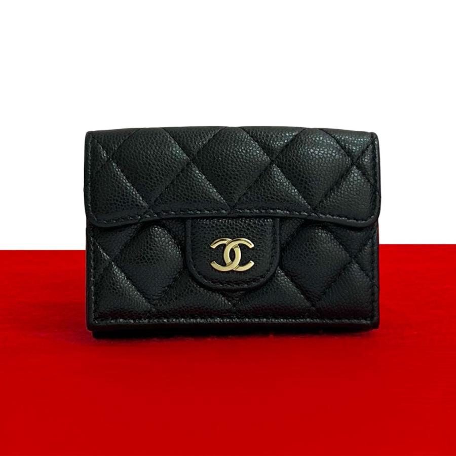 【極美品】CHANEL キャビアスキン　マトラッセ　ウォレット　ココマーク　財布 CHANEL（シャネル） 極 美品 シール有 ランダム番台 マトラッセ ココ