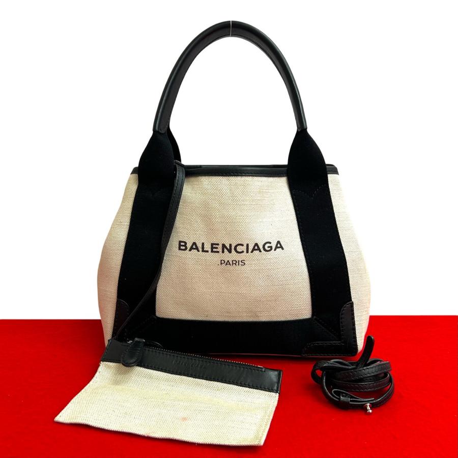 BALENCIAGA（バレンシアガ） 極 美品 ネイビーカバス S キャンバス