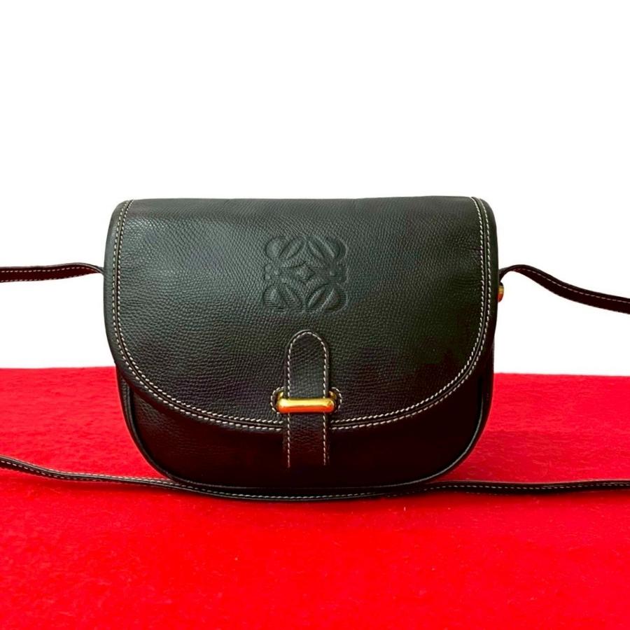 LOEWE（ロエベ） 極 美品 ヴィンテージ アナグラム ロゴ 刻印 レザー