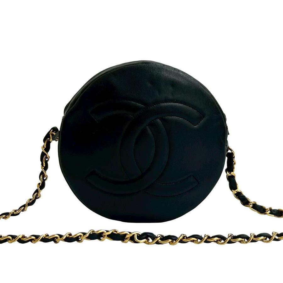 極 美品 シール有 0番台 CHANEL シャネル マトラッセ ココマーク ラムスキン 本革 チェーン ショルダーバッグ ポシェット ブラック 20034 CHANEL（シャネル） 極 美品 シール有 0番台 マトラッセ ココマーク