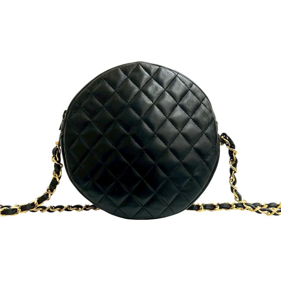 極 美品 シール有 0番台 CHANEL シャネル マトラッセ ココマーク ラムスキン 本革 チェーン ショルダーバッグ ポシェット ブラック 20034 CHANEL（シャネル） 極 美品 シール有 0番台 マトラッセ ココマーク