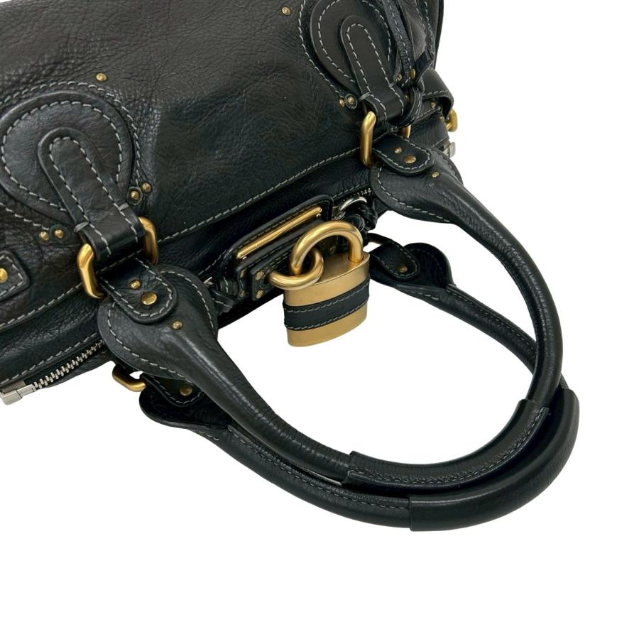 Chloe（クロエ） 極 美品 袋 鍵付き パディントン ステッチ レザー 本