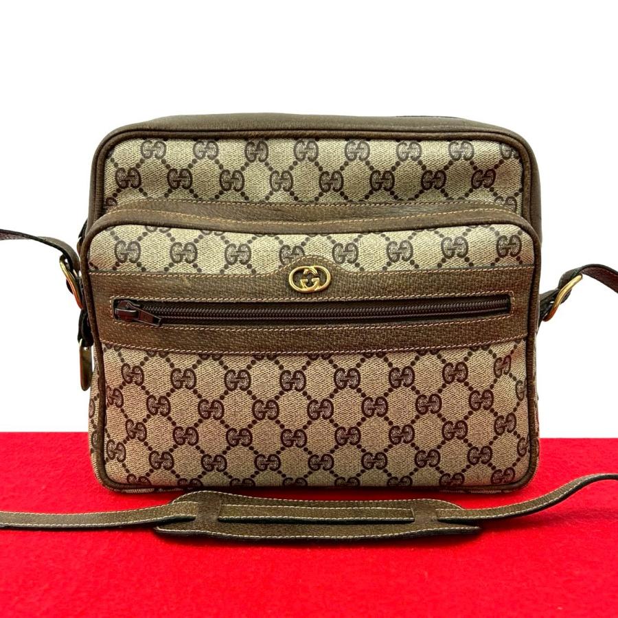 極 美品 GUCCI グッチ オールドグッチ ヴィンテージ GG ロゴ 金具 レザー ショルダーバッグ ポシェット サコッシュ ブラック 20048 GUCCI（グッチ） 極 美品 オールドグッチ ヴィンテージ GG ロゴ 金具