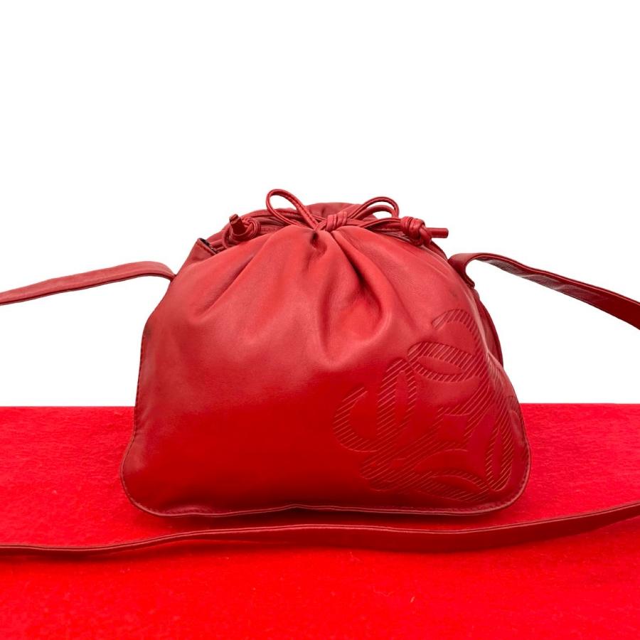 LOEWE（ロエベ） 極 美品 ヴィンテージ アナグラム ロゴ ナッパ レザー