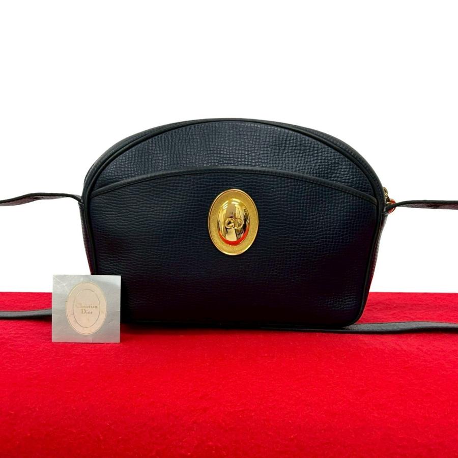 極 美品 Christian Dior ディオール ヴィンテージ CD ロゴ 金具 レザー