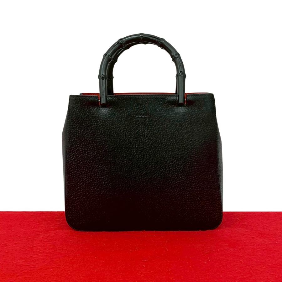 グッチ ハンドバッグ バンブー スウェード 黒 フォーマル ビジネス FR117 GUCCI（グッチ） 未使用保管品 希少品 ロゴ 刻印 バンブー スウェード
