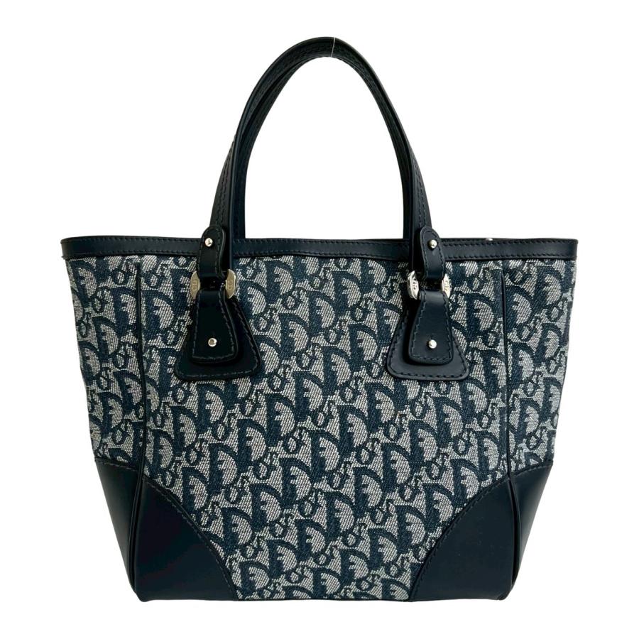 Christian Dior CDロゴ ハンドバッグ フォーマルバッグ ブルー 極 美品 