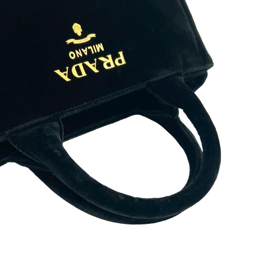PRADA（プラダ） ほぼ未使用 箱 袋付き カナパ ロゴ 金具 ベロア 2way