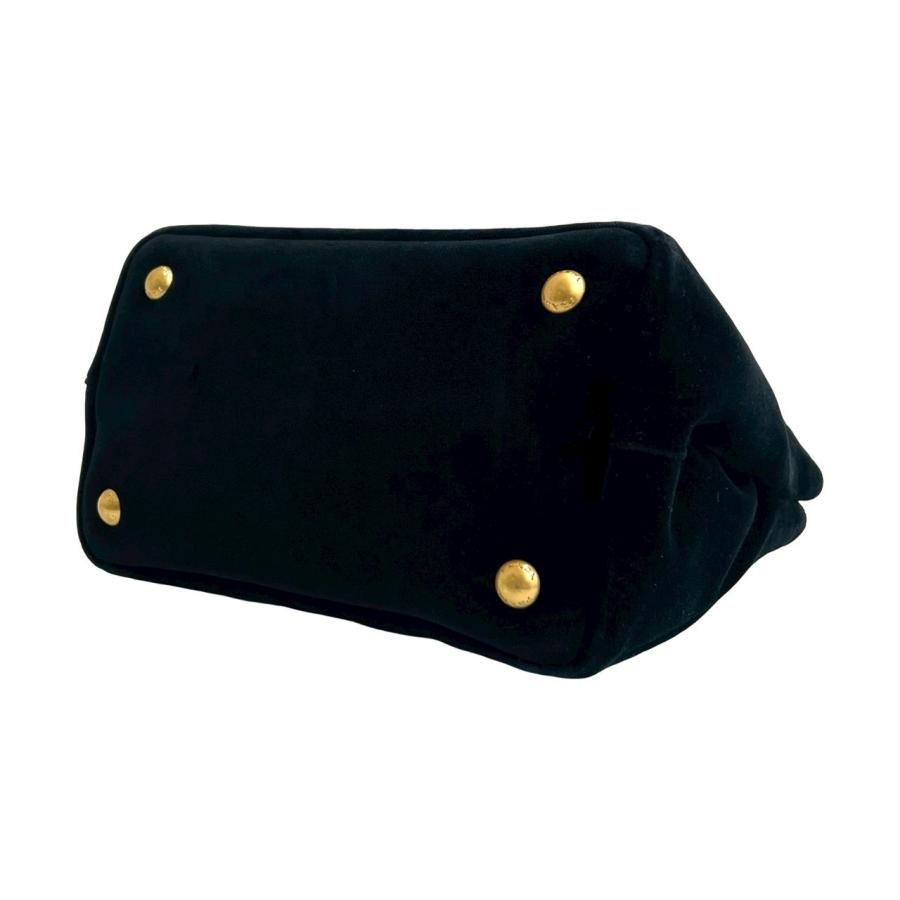 ほぼ未使用 箱 袋付き PRADA プラダ カナパ ロゴ 金具 ベロア 2way ミニ ハンドバッグ チェーン ショルダーバッグ ブラック 32258 PRADA（プラダ） ほぼ未使用 箱 袋付き カナパ ロゴ 金具 ベロア 2way