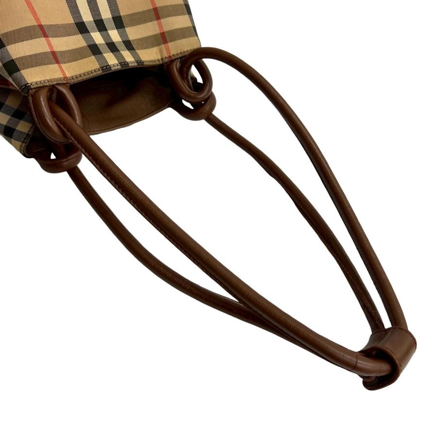 極 美品 BURBERRYS バーバリーズ ノバチェック シャドーホース ロゴ キャンバス レザー ショルダーバッグ ブラウン ベージュ 20247 BURBERRY（バーバリー） 極 美品 BURBERRYS バーバリーズ ノバチェック