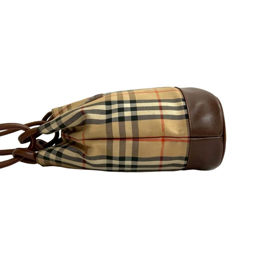 極 美品 BURBERRYS バーバリーズ ノバチェック シャドーホース ロゴ キャンバス レザー ショルダーバッグ ブラウン ベージュ 20247 BURBERRY（バーバリー） 極 美品 BURBERRYS バーバリーズ ノバチェック