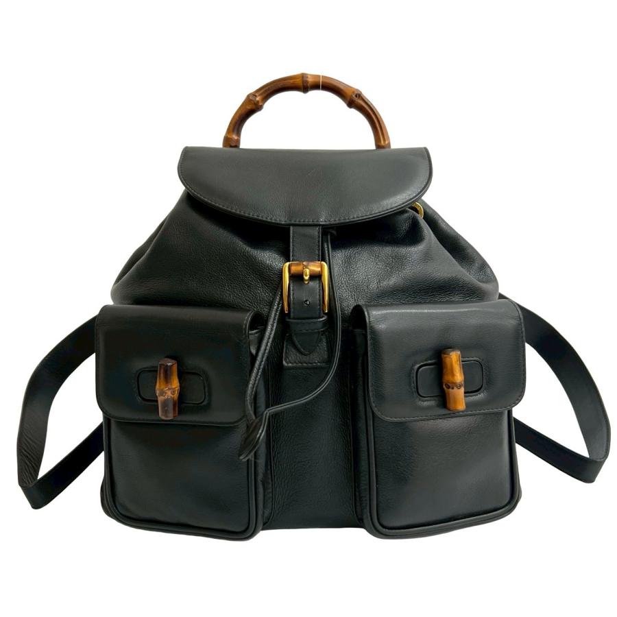 極 美品 GUCCI グッチ オールドグッチ ヴィンテージ バンブー レザー