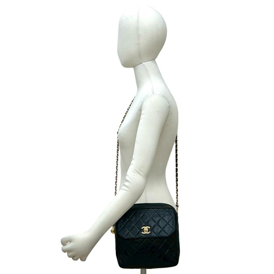 極 美品 袋付き カード シール有 2番台 CHANEL シャネル マトラッセ ココマーク ラムスキン チェーン ショルダーバッグ ブラック 18387_2