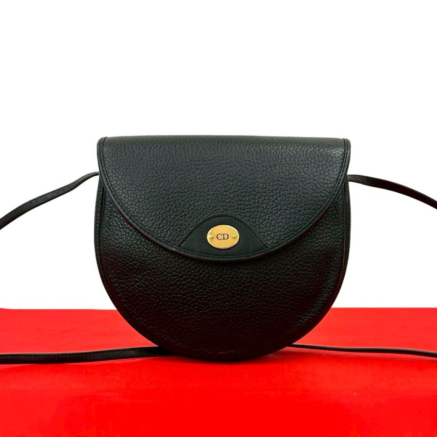 極 美品 Christian Dior ディオール ヴィンテージ CD ロゴ 金具 レザー