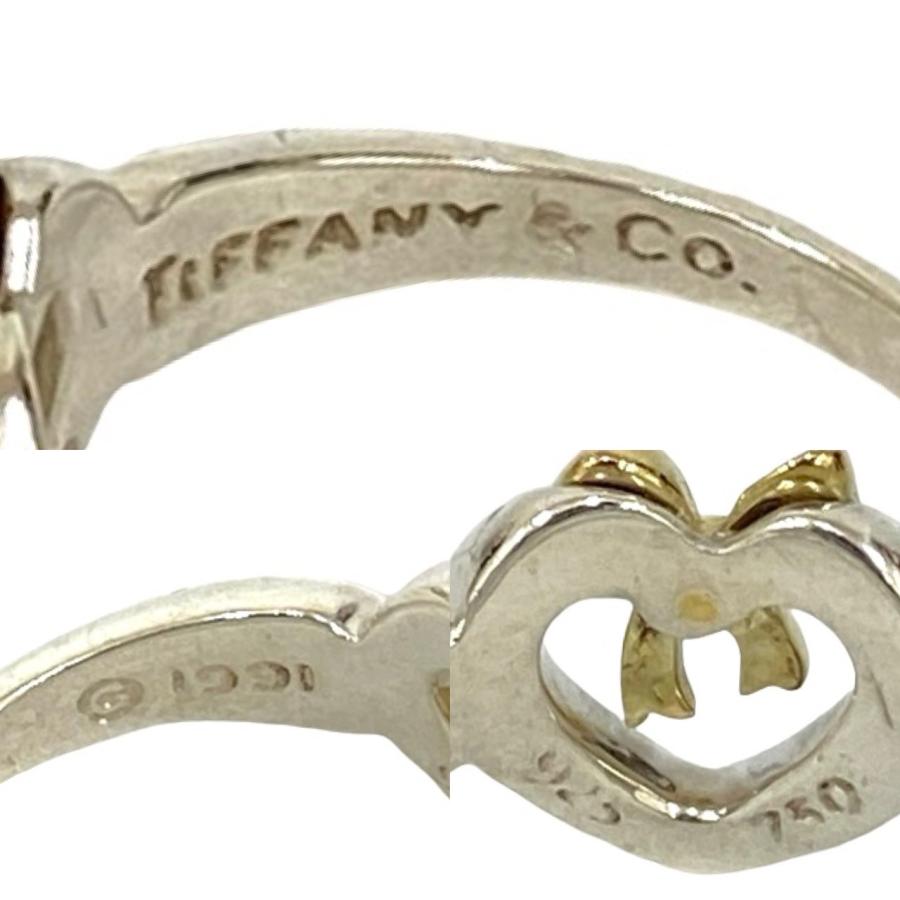 TIFFANY&Co.（ティファニー） 極 美品 ハート リボン コンビ リング