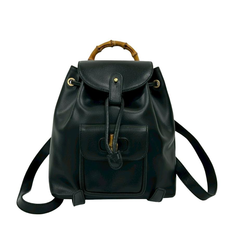 GUCCI レザー バックパック リュック オールドグッチ アンティーク GUCCI（グッチ） 極 美品 オールドグッチ ヴィンテージ バンブー