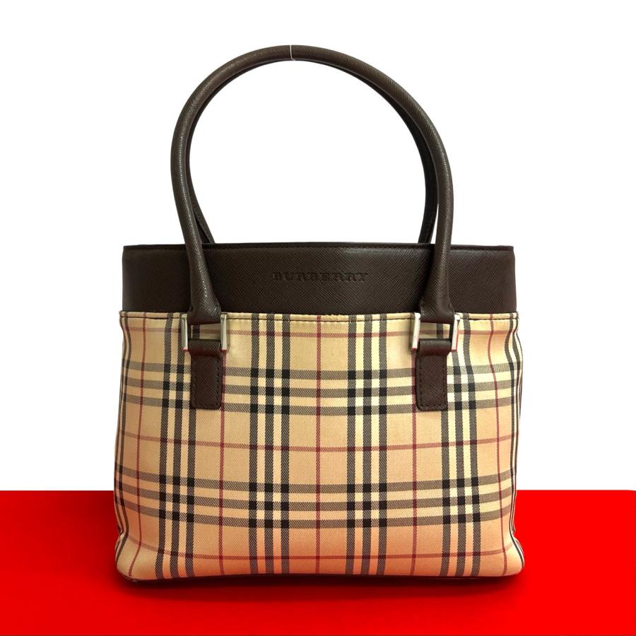 BURBERRY（バーバリー） 極 美品 ノバチェック 柄 キャンバス レザー 