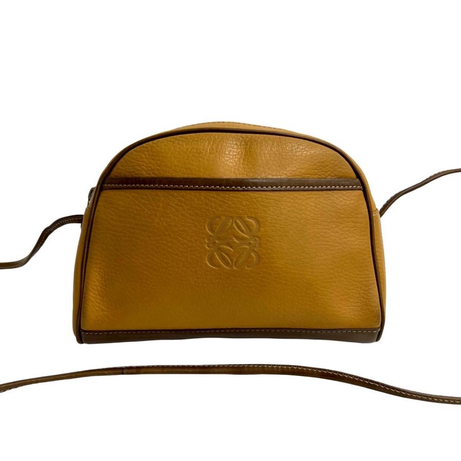 LOEWE（ロエベ） 極 美品 ヴィンテージ アナグラム ロゴ レザー 本革 