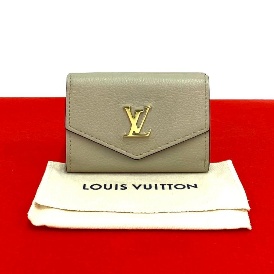極 美品 袋付き LOUIS VUITTON ルイヴィトン ポルトフォイユ ロック ミニ レザー 本革 三つ折り財布 ミニ ウォレット グレージュ 33951 LOUIS VUITTON（ルイ・ヴィトン） 極 美品 袋付き ポルトフォイユ
