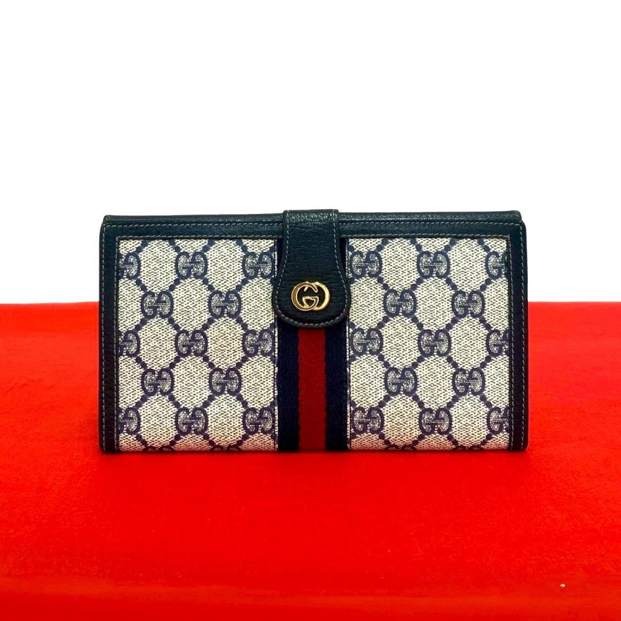 極　美品　GUCCI オールド　グッチ シェリーライン　折れ　長　財布　綺麗 GUCCI（グッチ） 極 美品 オールドグッチ ヴィンテージ シェリーライン