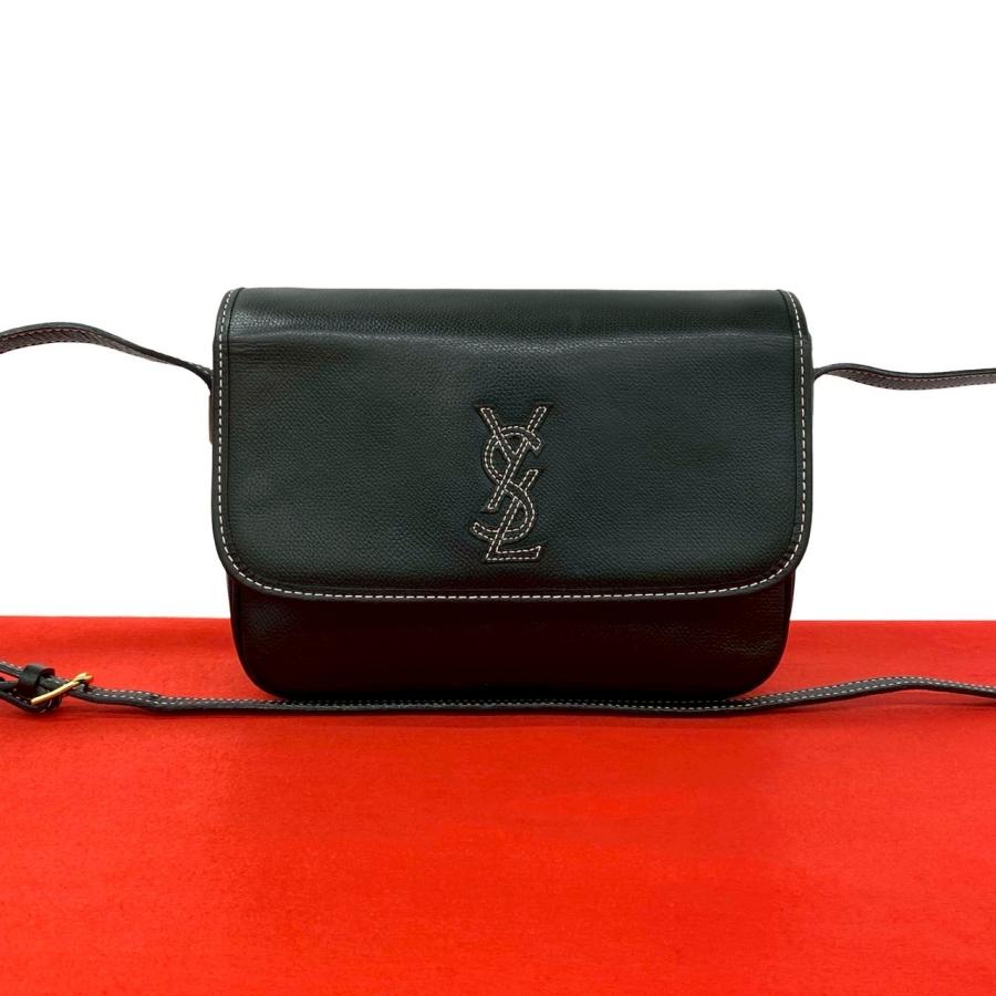 Yves Saint Laurent（イヴ・サンローラン） 極 美品 YSL ロゴ ステッチ 