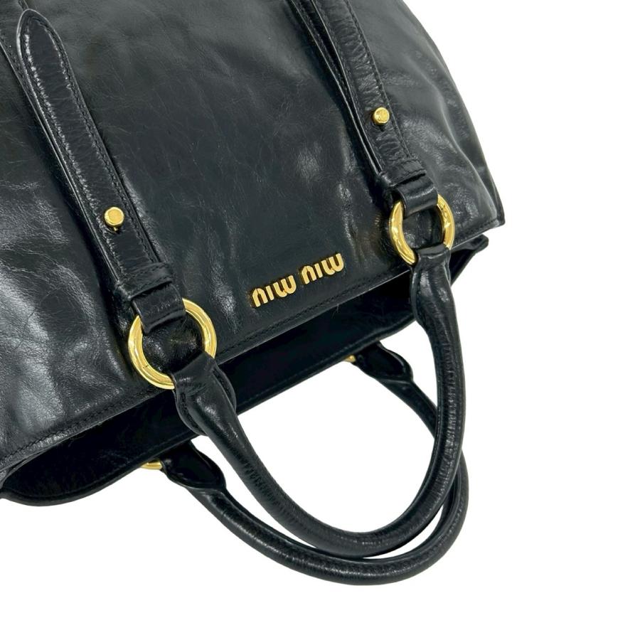 miu miu（ミュウミュウ） 極 美品 袋付き ロゴ 金具 レザー 本革 2way