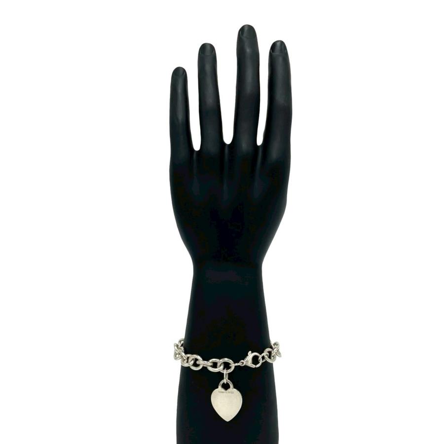 極 美品 TIFFANY&Co. ティファニー リターントゥ ハートタグ ブレスレット ロゴ 刻印 925 チェーン バングル アクセサリー シルバー 38860_2