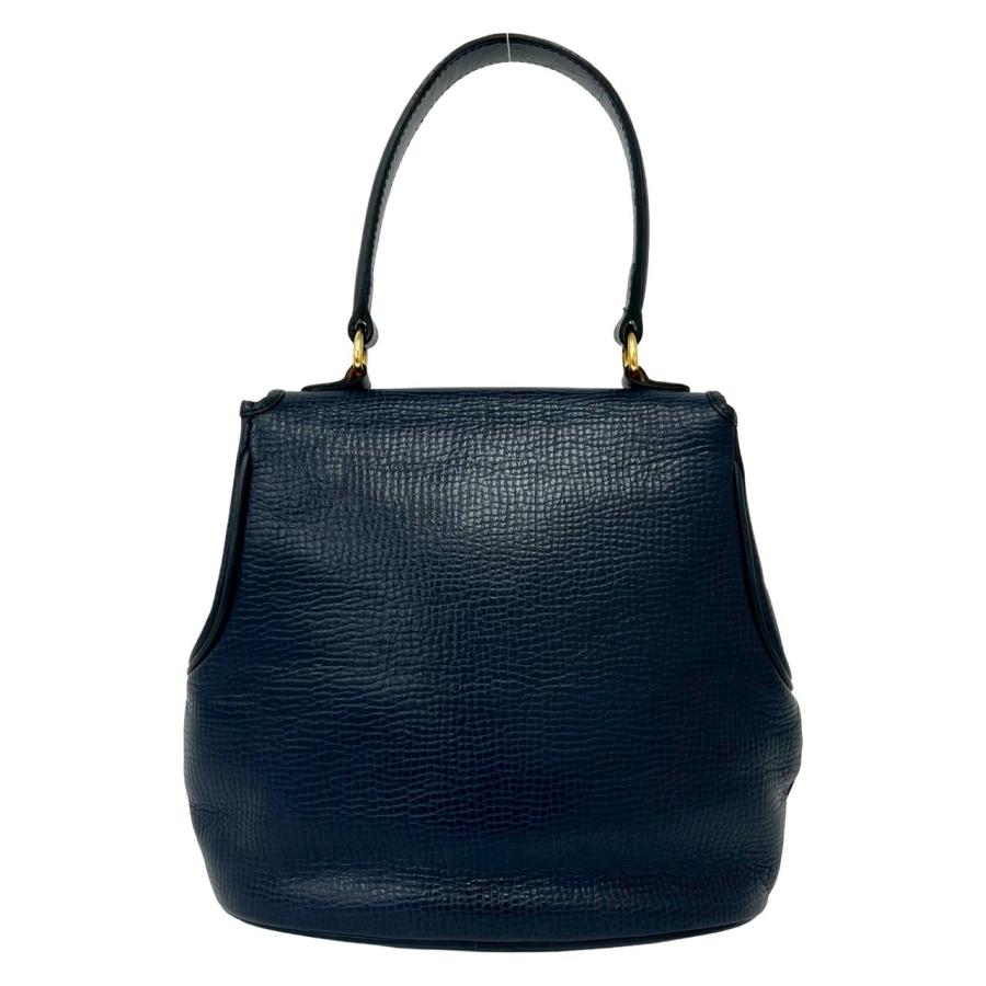 極 美品 Christian Dior クリスチャンディオール ヴィンテージ CD ロゴ 金具 レザー 本革 ハンドバッグ ミニ トートバッグ ネイビー 26819_3