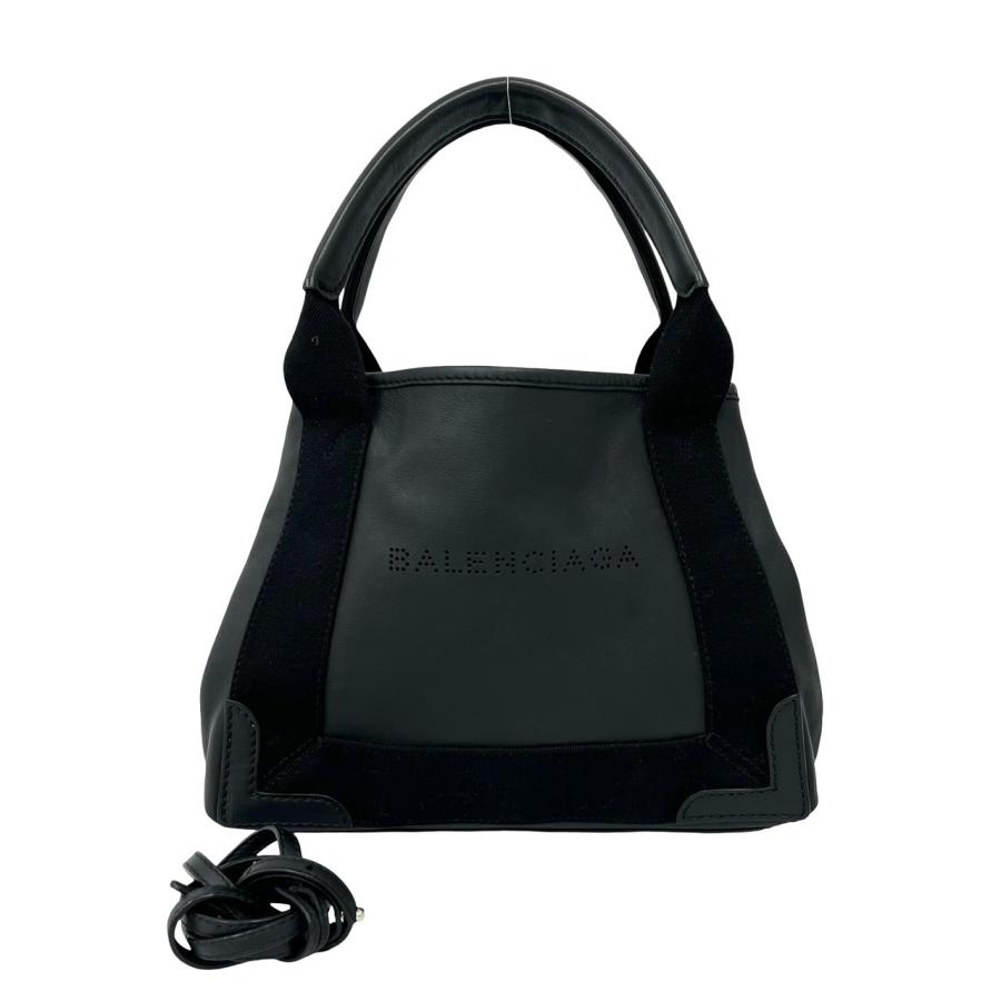 【美品】バレンシアガ カバス 2wayハンドバッグショルダーバッグ 黒 BALENCIAGA（バレンシアガ） 極 美品 袋 ポーチ付き ネイビーカバス XS