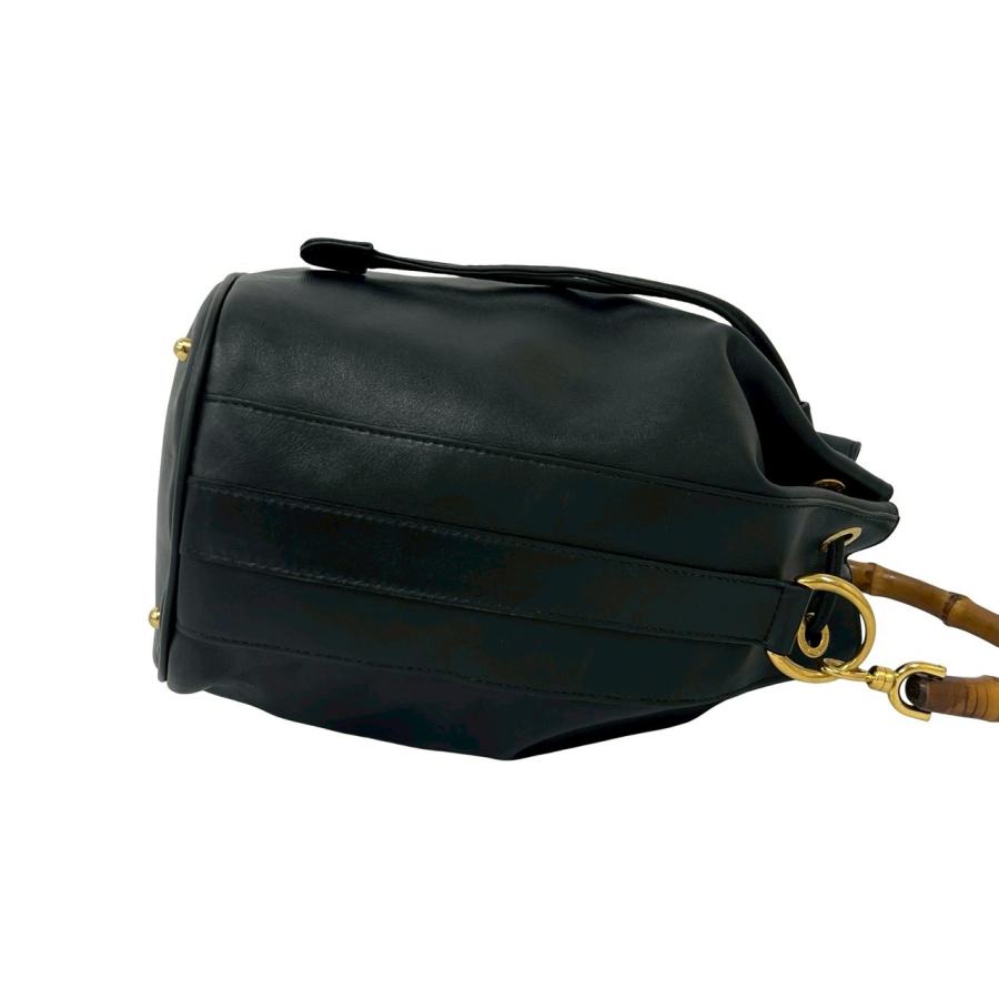 極　美品　GUCCI オールド　グッチ バンブー　2way ショルダーバッグ　黒 GUCCI（グッチ） 中極美品 オールドグッチ 2WAY ショルダーバッグ